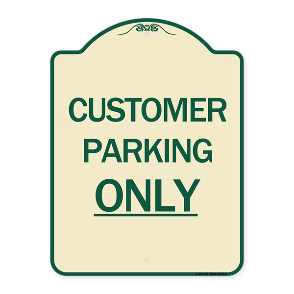 Signmission Customer Parking Only Heavy-Gauge Aluminum Architectural Sign, 24" x 18", TG-1824-24211 A-DES-TG-1824-24211 - main